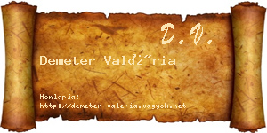 Demeter Valéria névjegykártya